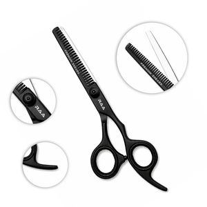 Ciseaux de coiffure professionnels pour salon de barbier, en acier inoxydable japonais, titane noir, lames de coupe longue durée - Product Image 1