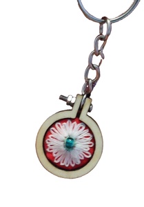 Porte-clés de perles de rocaille brodé à la main avec banane conçu porte-clés de broderie de perles de rocaille et porte-clés d'Inde - Product Image 5