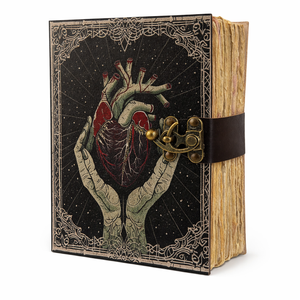 Diario de Cuero Gótico con Corazón Anatómico, Papel Hecho a Mano con Borde Rústico, Grimoire, Libro de Hechizos, Libro de Sombras (Venta al por Mayor) - Product Image 1