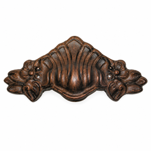 Tiradores de Cajón de Hierro Fundido Triangulares Vintage con Diseños de Conchas Antiguas |   Herrajes Decorativos para Puertas de Armarios de Cocina y Cómodas - Product Image 1