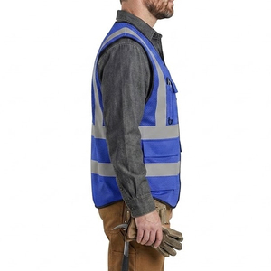 Gilet de travail réfléchissant avec ajustement réglable et poches de rangement, gilet de travail haute visibilité pour les travailleurs - Product Image 3