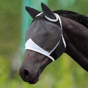 Custom Elastic Breathable High Quality Comfortable Fly Mask with Ears for Horse Face Protection <b>Equestrian</b> Use with OEM ODM - Product Image 3