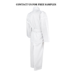 Uniforme de karaté blanc pour adultes unisexe, 100% coton, vêtements d'arts martiaux durables, coupe régulière, teinture unie, service OEM - Product Image 4