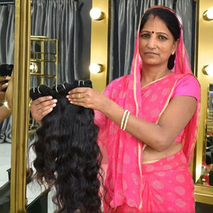 100% naturel vierge indien Remy cheveux faisceaux ondulés lâche vague profonde couleur noire pas cher traitement chimique gratuit cheveux humains - Product Image 2