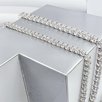 Colliers de mariage en argent 925 plaqué rhodium, avec breloques de bijoux hip-hop, chaîne tennis VVS en moissanite 3mm, compatibles testeur de diamant