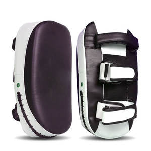 Almohadillas de Muay Thai personalizadas hechas con cuero genuino para juegos de boxeo y entrenamiento de MMA, almohadilla de enfoque de objetivo curvo para artes marciales - Product Image 2