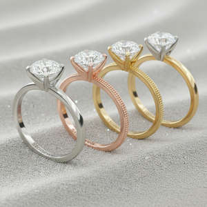 แหวนหมั้นทองคำขาว 14K ชุบทองคำชมพูแบบโซลิแทร์ |   สำหรับแหวนขอแต่งงานแบบคลาสสิกที่ได้รับการรับรองว่าให้ความสบายอย่างหรูหรา - Product Image 5