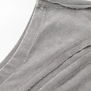 Débardeur pour hommes en gros, personnalisé, col rond, délavé à l'acide, style court sans manches - Product Image 5
