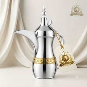 Cafetière arabe en or Skies Traders, Dallah, bouilloire à thé orientale en métal avec couvercle, design traditionnel - Product Image 6