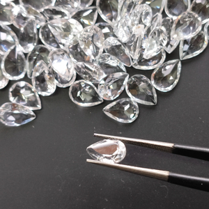 Topacio Blanco Natural 10x7MM Corte Pera, Calidad Superior, Calibrado, Gema Suelta para Joyería de Diseño - Product Image 1