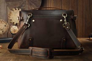 Bolso de Cuero Antiarrugas de Secado Rápido para Hombre, Bolsos Cruzados de Negocios, Bolsos de Hombro Resistentes al Viento, Maletín de Cuero para Portátil de Oficina - Product Image 6
