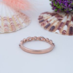 S925 Sterling Silver Rose Gold Marquise Cut Diamond Ring for Certified Simple Elegant Wedding Anniversary Jewelry - Product Image 3