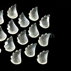 Natural Ice Quartz Leaf Shape <b>Hand</b> Carved Gemstone Briolette Beads 11x15mm Loose Quartz Stone Beads For Jewelry Making DIY Craft - Product Image 3
