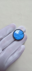 Labradorite bleu profond naturel, taille brillante 12x12, effet de jeu de couleurs, pierre précieuse polie à la flamme, pour la fabrication de bijoux, pierres organiques 20 - Product Image 3