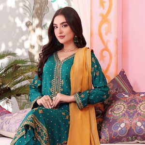 AAFREEN marca alta calidad pakistaní viscosa césped 3 piezas trajes bordados Salwar Kameez vestido para invierno modelo volumen Bin - Product Image 4