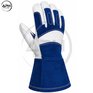 Gants Canadiens en Cuir Véritable à Manchette Longue, Personnalisables avec Logo, OEM, ODM, Marque Privée, Design de Couture Ajustable au Poignet - Product Image 4
