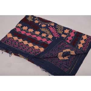 Handmade Eco-Friendly Vintage Kantha Suzani <b>Quilt</b> 100% Cotton Floral Embroidery Boho Bedspread Indian <b>Throw</b> Blanket Bedding - Product Image 5