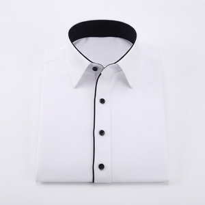 Camisas de Vestir para Hombre de Color Sólido, Manga Larga, Cuello Clásico, Antiarrugas, Ropa Formal, Blanco, Menta, Rosa, Azul, Rojo, 100% Algodón Popelina - Product Image 5