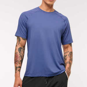 T-shirt Homme Bleu Marine Personnalisé en Gros – Décontracté, Respirant, Coton Spandex, Coupe Slim, Col Rond, Uni, pour Sport et Gym, Coupe Musculaire - Product Image 5