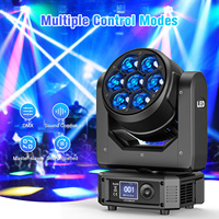 U`King 7x25W RGBW 4-en-1 Projecteur LED Wash à tête mobile focalisable avec zoom et effet Bee Eye pour Mariages, Discothèques, KTV, Fêtes et Clubs Nocturnes