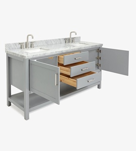 Meuble-lavabo sur mesure Rebekah 73 pouces, double vasque, 2 options de finition, directement de l'usine au Vietnam - Product Image 4
