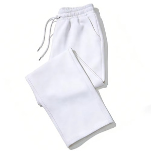 Unisex Loose Straight Leg Casual Joggers With Pockets Men's Everyday Basic Plain Drawstring <b>Sport</b> <b>Trouser</b> - Product Image 2