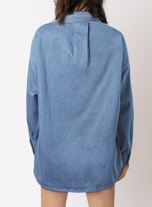 Elegante Camisa Vaquera para Mujer, Blusa con Botones, Cuello en V, Manga Larga Informal, Ropa Vaquera de Moda para Mujer - Product Image 3