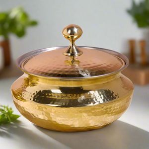 Decorative Copper Dining Bowl Stainless Steel Lined Handmade Serving Ware for Luxury Restaurant Home Hotel Table Setup Kitchen - Product Image 2