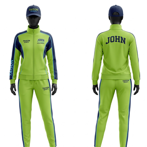 Premium 320 GSM Polyester Cotton Field Hockey Tracksuit Khaki Ribbed Panels Custom <b>Screen</b> Print Logo - Product Image 4