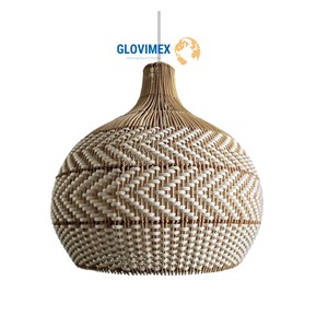 Lámpara Colgante de Bambú y Ratán, Lámpara de Techo de Mimbre Natural para Restaurante, Cafetería, Interior - Product Image 1