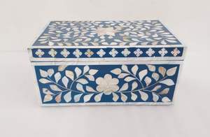 Caja de joyería de diseño increíble con incrustaciones de nácar, caja de almacenamiento decorativa de resina de lujo con incrustaciones de nácar, a precio de venta directa. - Product Image 2