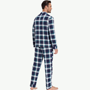 Men Sleepwear Knitted Print Pajama Pants Custom Organic Bamboo Long Sleeve Home Lounge Wear Sleepwear - Product Image 3