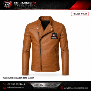 Blouson matelassé de haute qualité pour homme en cuir PU, fermeture éclair sur le devant, design à empiècements, coupe ajustée, style automne, Blimpex OEM - Product Image 1