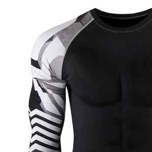 Eco-Friendly Men's Gym Fitness Compression <b>Shirts</b> Polyester Cotton Quick Dry Breathable Full Sleeve Customizable Sizes & Color - Product Image 2