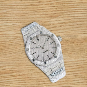 นาฬิกาเพชรโมอิสอินเดีย-นาฬิกาไอซ์เซ็ต100% ราคาดีที่สุดนาฬิกาเครื่องประดับแบบหน้าอกนาฬิกาอะนาล็อกเพชรมอยส์ซอไนต์ - Product Image 1