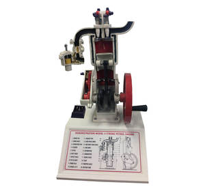 Modèle de moteur à essence quatre temps en alliage d'aluminium avec base de montage et diagrammes imprimés pour l'éducation mécanique OEM DD - Product Image 1