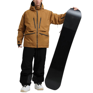 Combinaison de ski unisexe grande taille imperméable et coupe-vent pour le ski et le snowboard - Ensemble veste et pantalon gris pour l'extérieur en hiver - Tex - Product Image 1