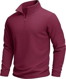 Pull de golf zippé haute performance pour homme, sans manches, coupe ample, hiver, 100% coton, écologique, style sportif, pêche - Product Image 4