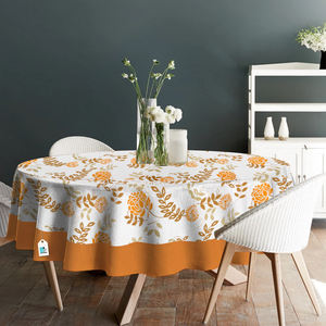 Mantel Redondo Moderno Estampado Floral 100% Algodón Tejido, Suave al Tacto, Impermeable, Resistente al Aceite, Decorativo para Cocina y Comedor - Product Image 5