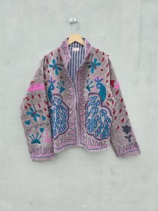 Premium <b>Velvet</b> Suzani <b>Jacket</b> <b>Women</b> Grey Peacock Floral Embroidery Bohemian Woven Autumn Winter Designer Wholesale - Product Image 6