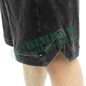 Pantalones Cortos Casuales Holgados para Hombre con Logo Personalizado, Lavado Ácido, 100% Algodón Tejido de Alto Gramaje, Efecto Desgastado por el Sol, Cierre de Cremallera en la Cintura - Product Image 6