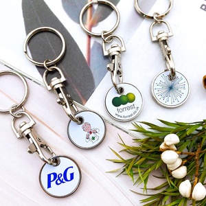 Porte-clés en métal avec logo personnalisé pour caddie de supermarché, Marktex - Product Image 5