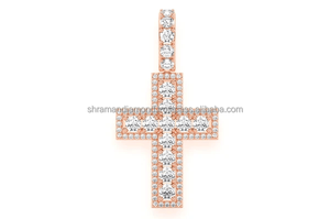 Trendy Custom Hip Hop 925 Silver Rhodium Plated Moissanite Iced Jesus Cross Christian Religious Party Children's Unisex <b>Pendant</b> - Product Image 6