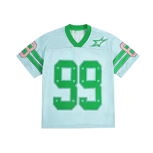 เสื้อฟุตบอลอเมริกันคุณภาพดีที่สุด แบบกำหนดเองได้ พร้อมชื่อทีมและชื่อผู้เล่น ดีไซน์ล่าสุด แขนสั้น ระบายอากาศได้ดี - Product Image 3