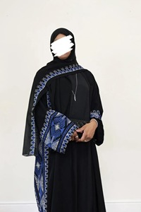 Abaya Azul Pizarra para Mujer, Diseño Moderno y Chic, Textura Acanalada Vertical, Vestido Islámico Modesto, Estilo Dubái - Product Image 6