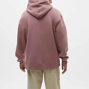 Sudadera con Capucha Oversize Rosa Sólida para Hombre, de Manga Larga, Tejida, con Bolsillo Canguro, Servicio OEM - Product Image 2