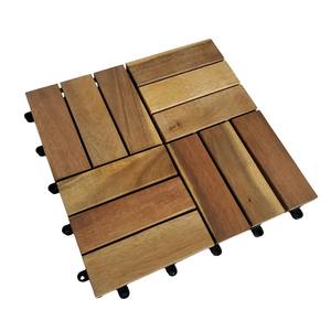 Dalles de terrasse en bois d'acacia moderne 300x300mm, imperméables et antidérapantes pour terrasse, cour arrière, balcon, jardin, piscine et décoration - Product Image 3