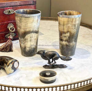 Verre à vin en corne fait à la main bol à vin en corne fabricants de décoration artisanale verre de fête médiévale en agate personnalisé - Product Image 3