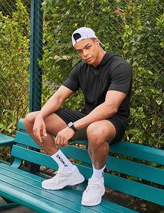 Custom Logo Hoodie Shorts <b>Set</b> Unisex Cotton Tracksuit Summer Two Piece Outfit Casual Streetwear - Product Image 3