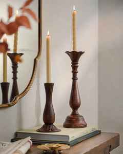 Authentic Hand Carved Wooden <b>Candle</b> Holders Lavie Creations LCa-55 for Traditional Indian Home Decor Exotic Antique Styling - Product Image 1
